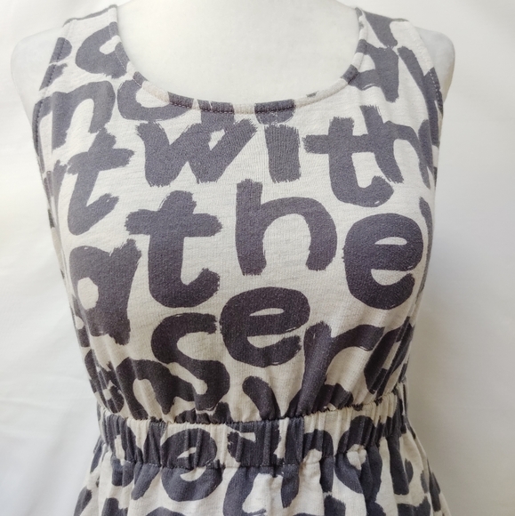 Forever 21 Grey and Black Bold Graphic Letter Sleeveless Dress Size Small - Picture 4 of 7